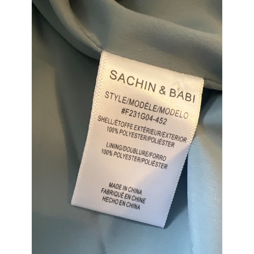 $900 Sachin And Babi Ice Blue Garden Strapless Floral Envelope Brielle Gown 6 - Picture 11 of 12